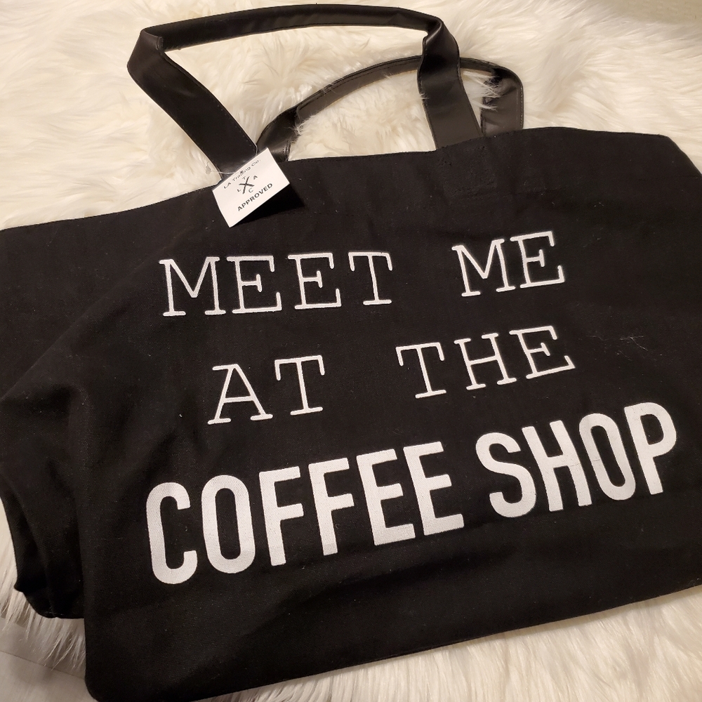 LA Trading Co Large Black Tote Bag New with Flaws